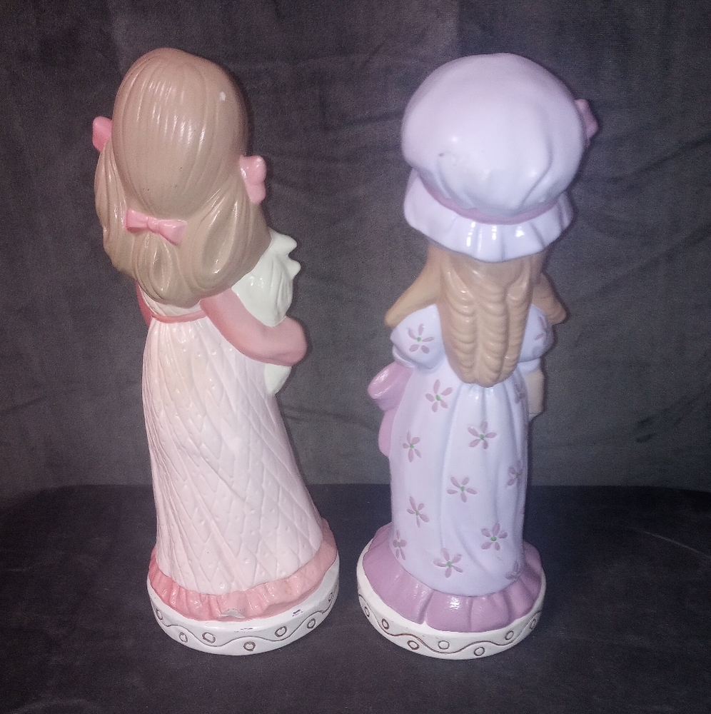 Vintage Ceramic 1980 Painted Girls 12 in Handmade - Picture 5 of 15